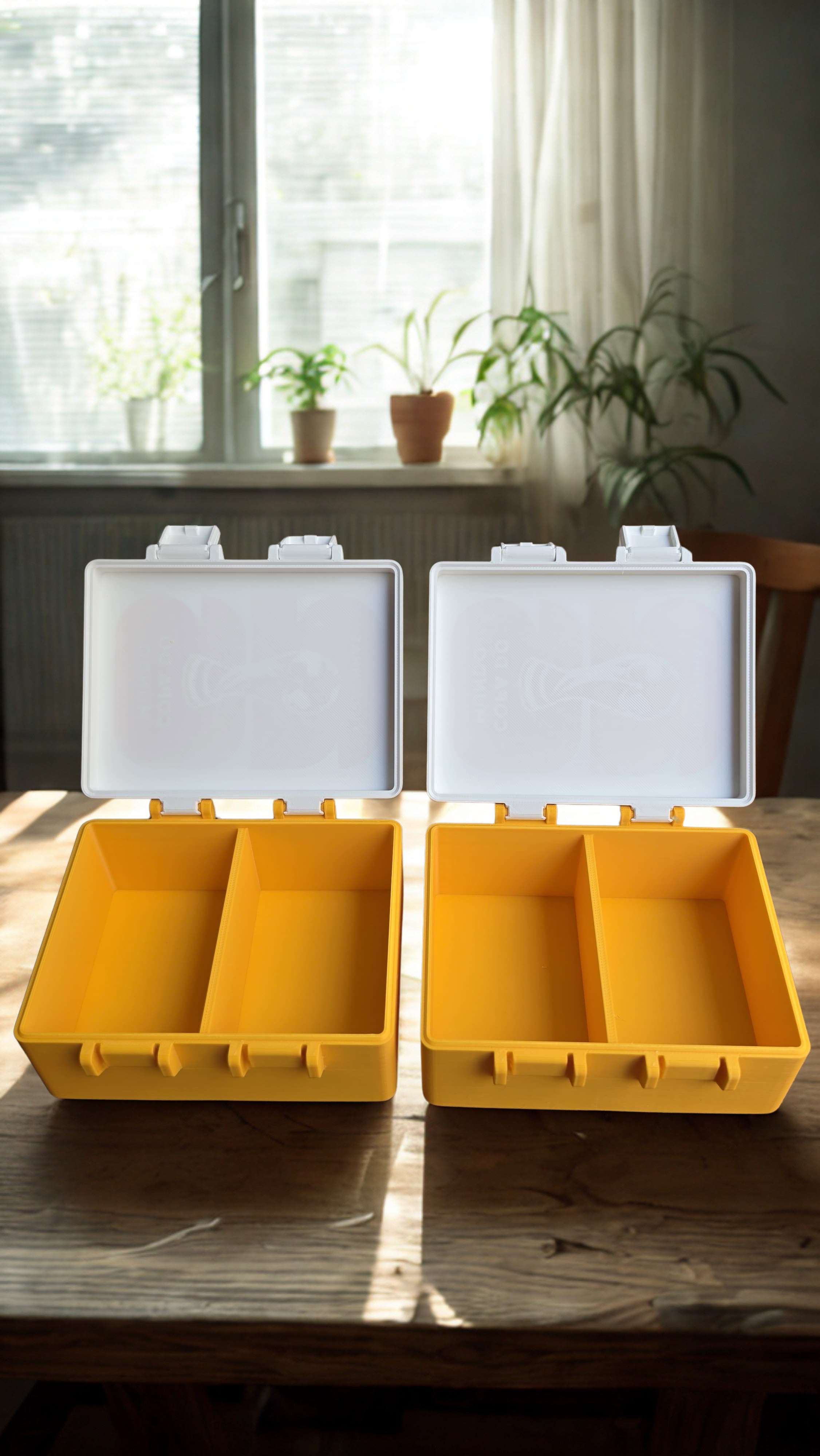 Caixa de figurinhas Amarelo e Branco - Organizador 3D para Colecionadores