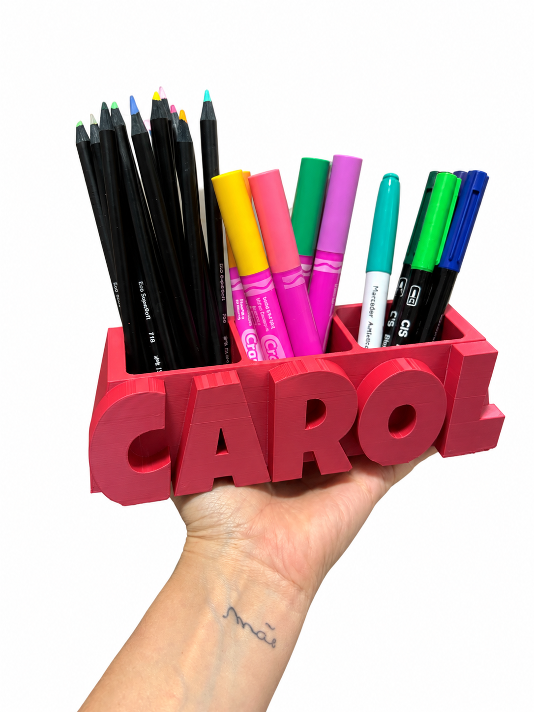 Porta Caneta e Lápis - Vermelho