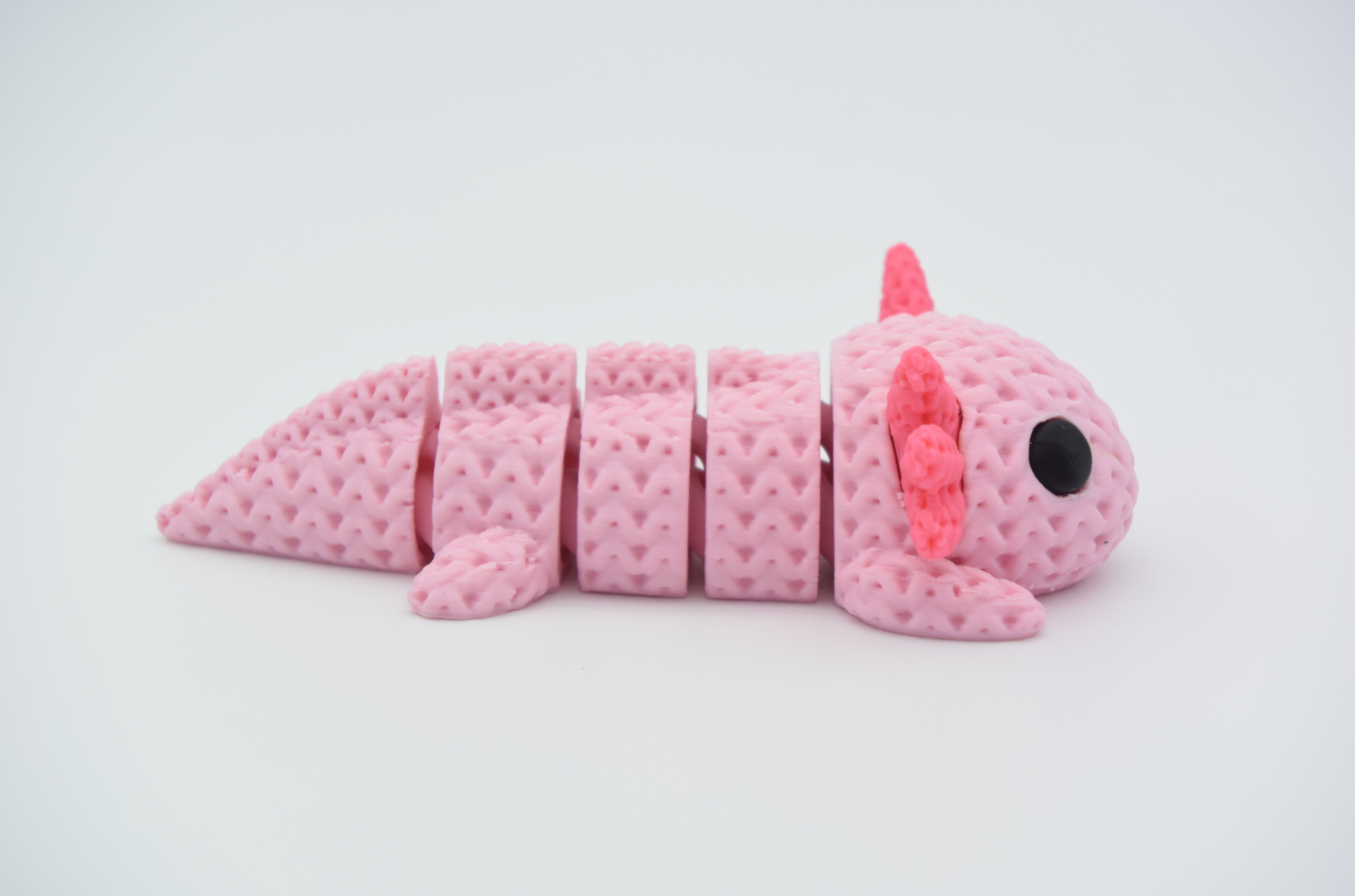 Axolote Puffy - Bichinho Sensorial Articulado de Crochê