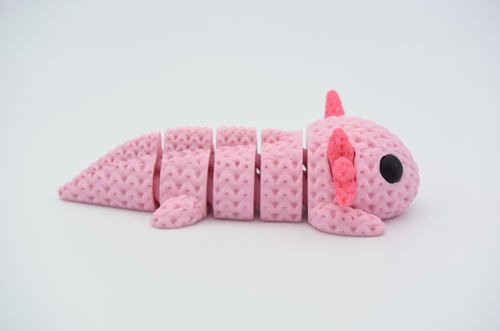 Axolote Puffy - Bichinho Sensorial Articulado de Crochê