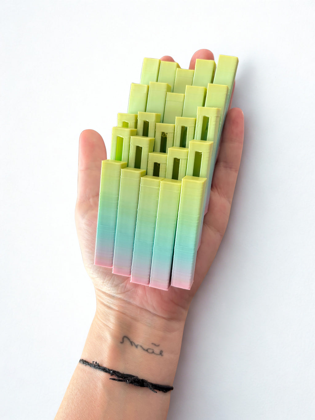 Cubo Pixel Articulado - Rainbow (tons verdes)