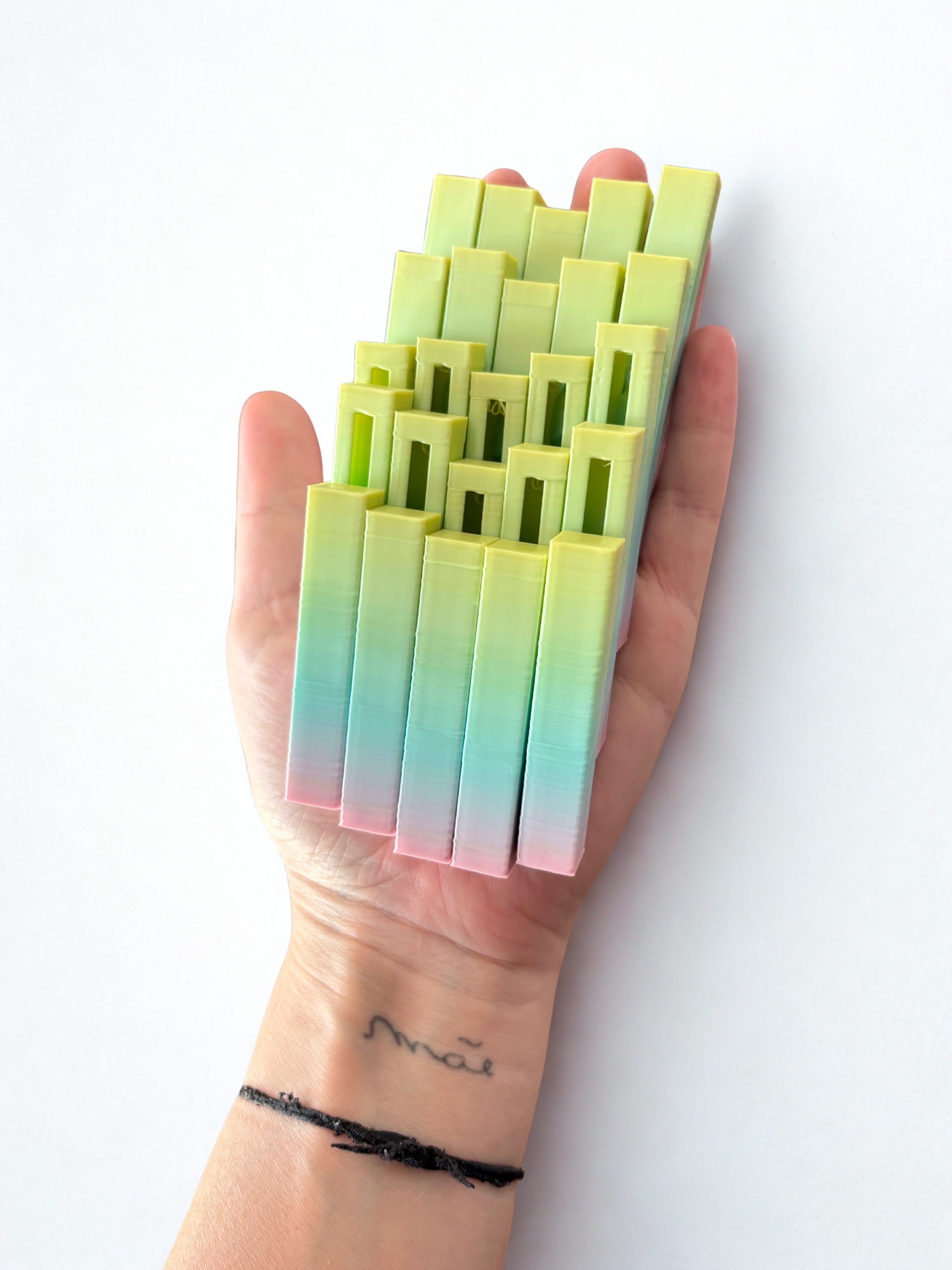 Cubo Pixel Articulado - Rainbow (tons verdes)
