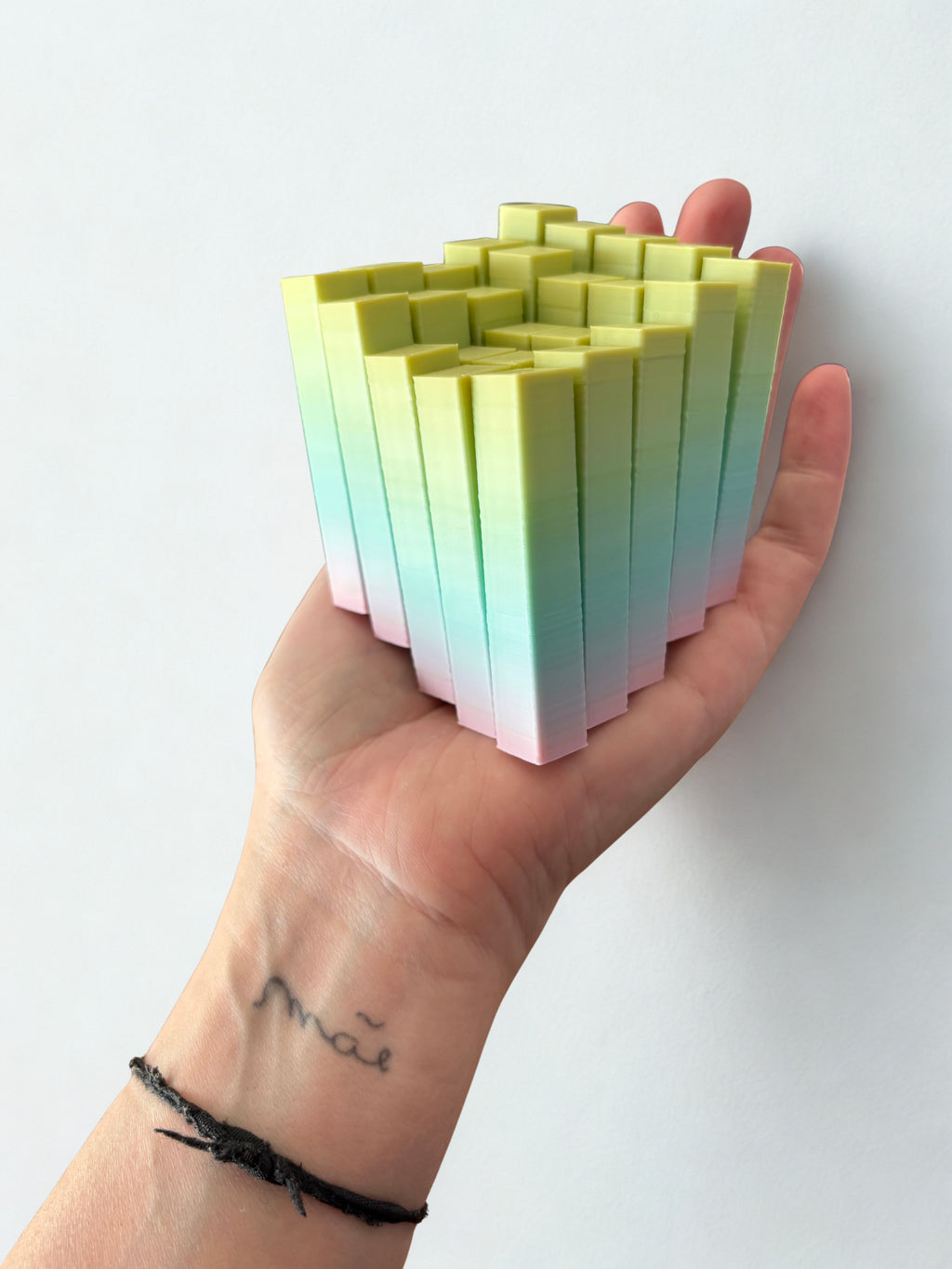 Cubo Pixel Articulado - Rainbow (tons verdes)