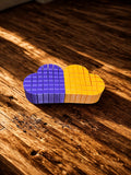 Kit Corações Articulados Pixel - Roxo e Laranja