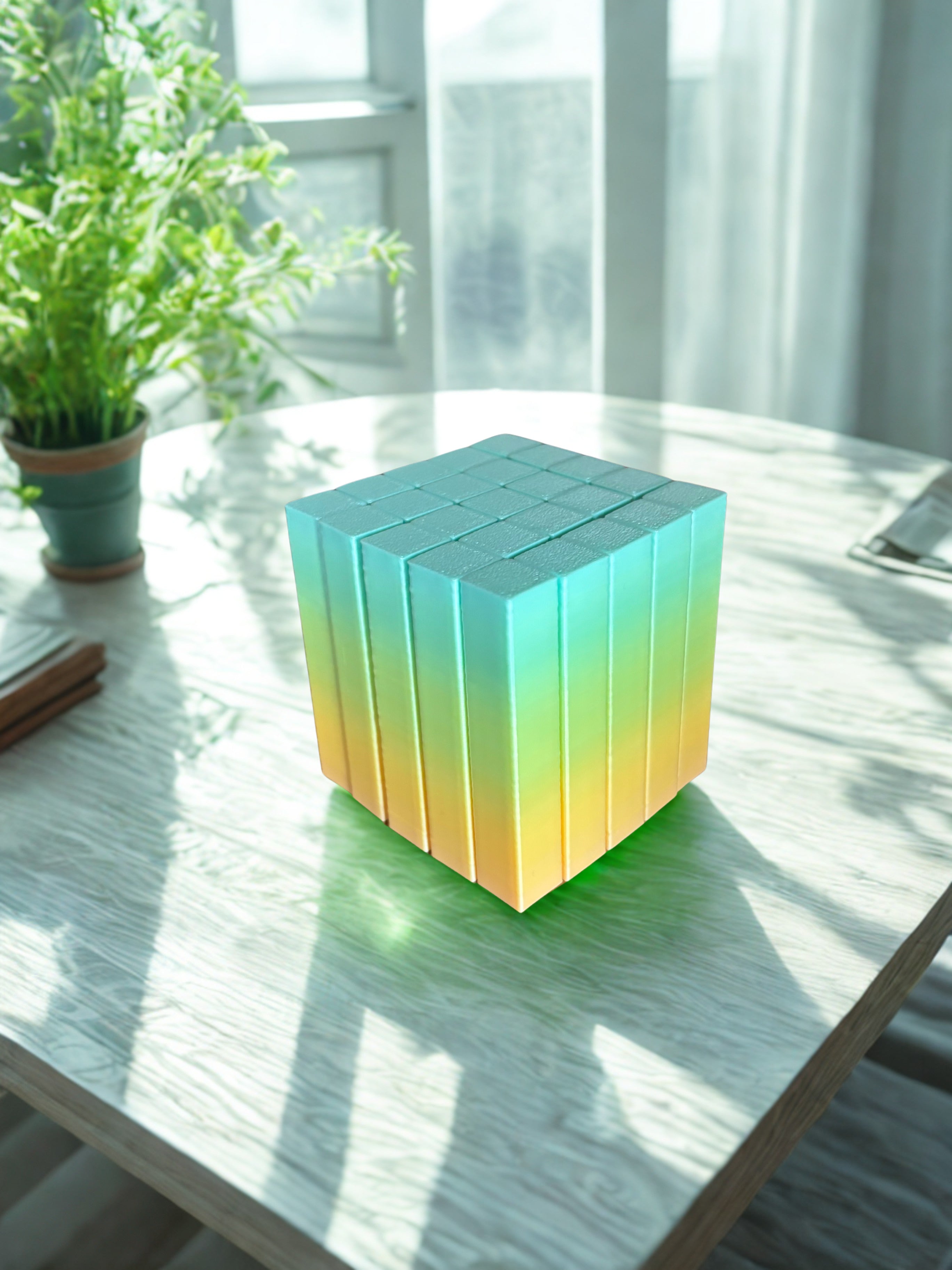 Cubo Pixel Articulado - Rainbow (tons amarelados)
