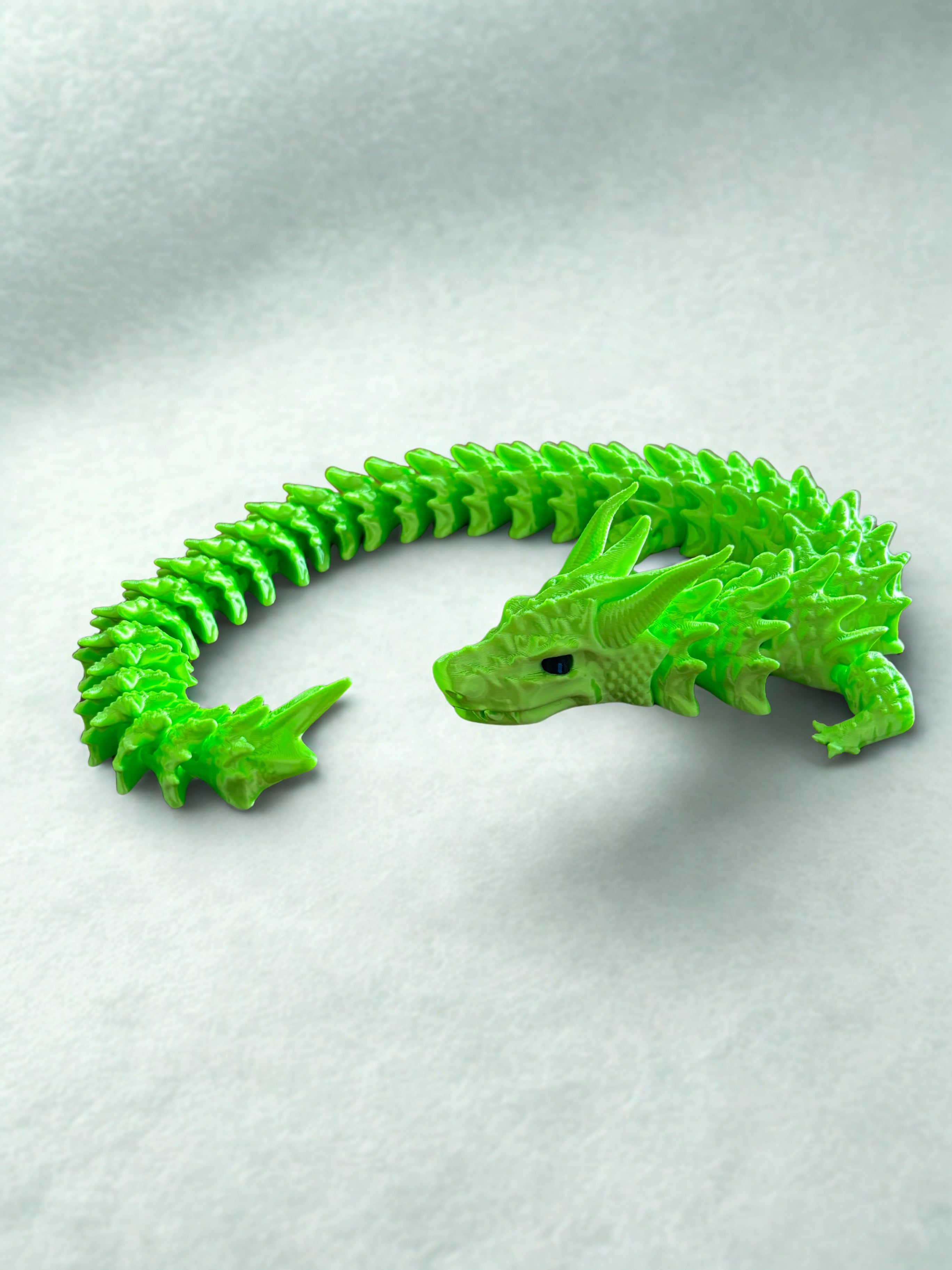 Dragão de Espinhos Articulado - Verde Neon