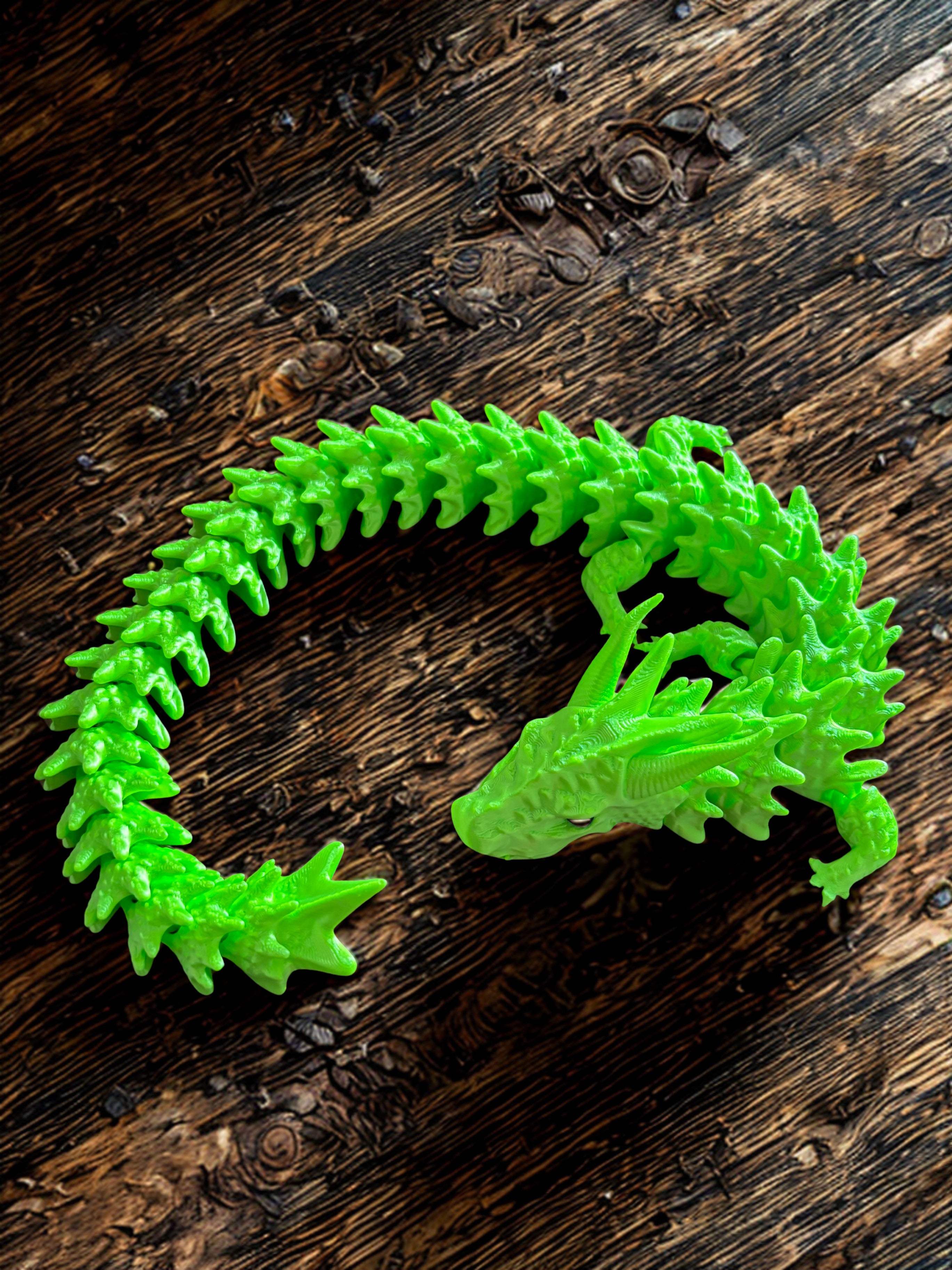 Dragão de Espinhos Articulado - Verde Neon