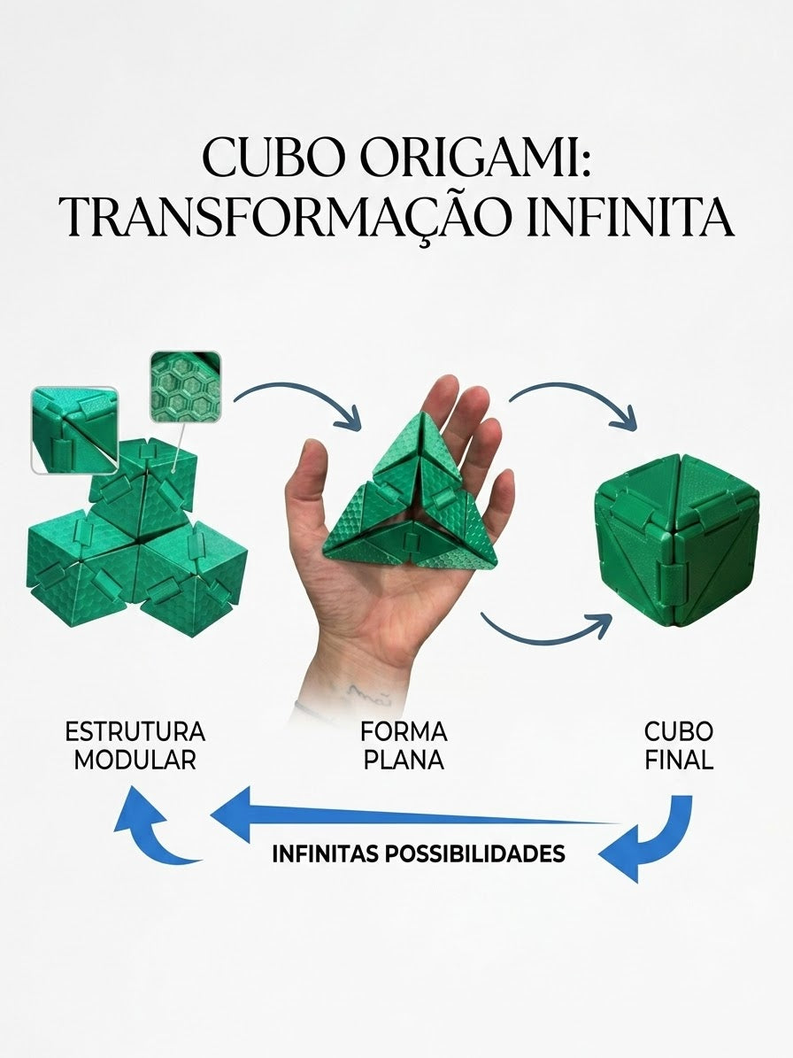 Cubo Origami - Verde