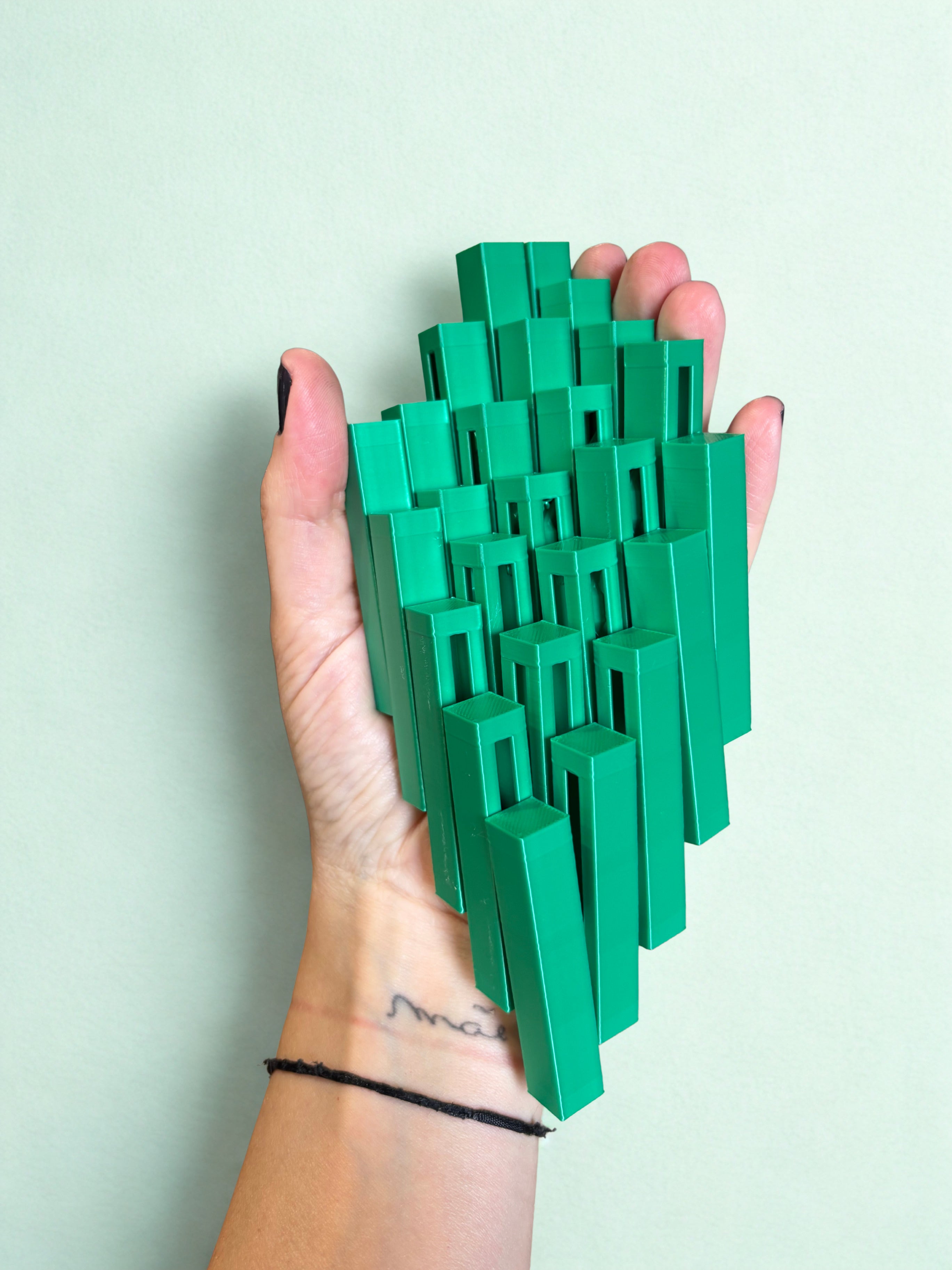 Cubo Pixel Articulado - Verde