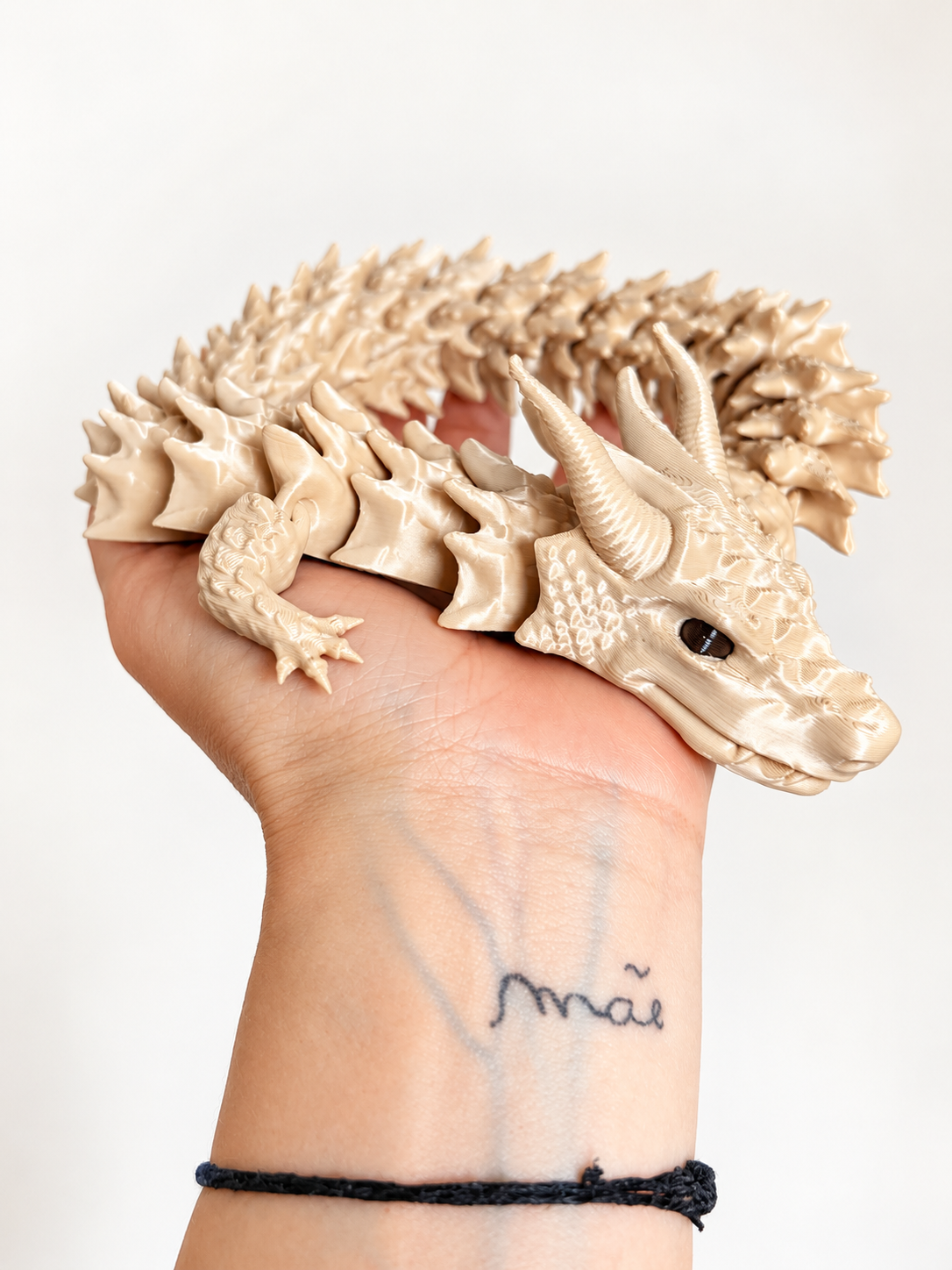 Dragão de Espinhos Articulado - Bege