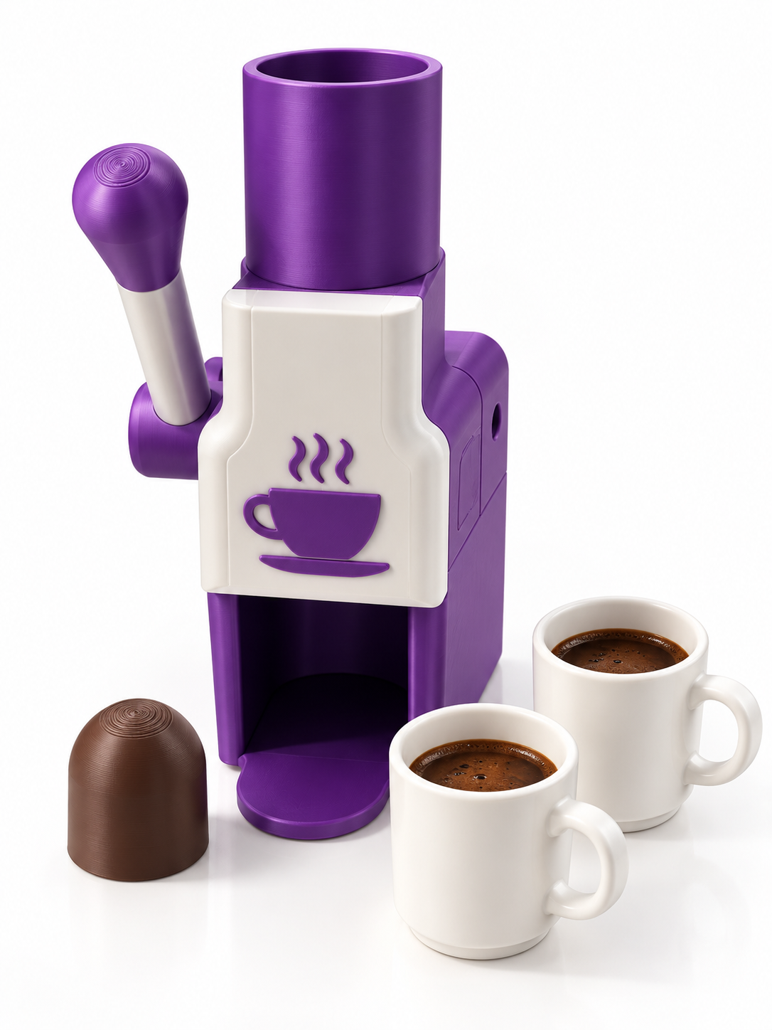 Máquina de Café de Cápsula - Roxo e Branco