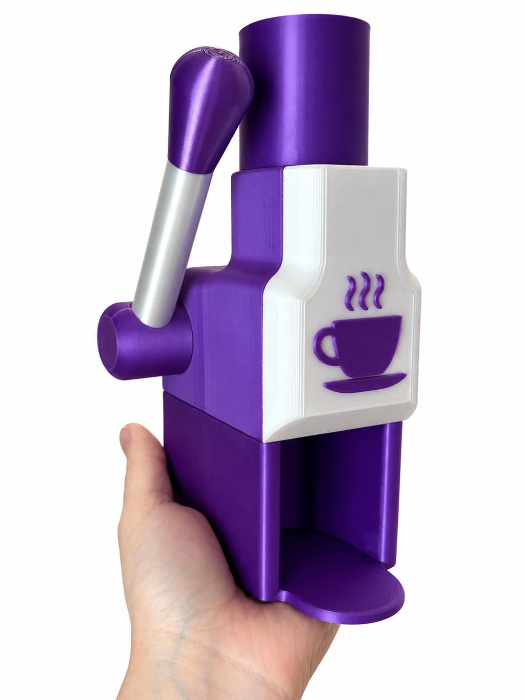 Máquina de Café de Cápsula - Roxo e Branco