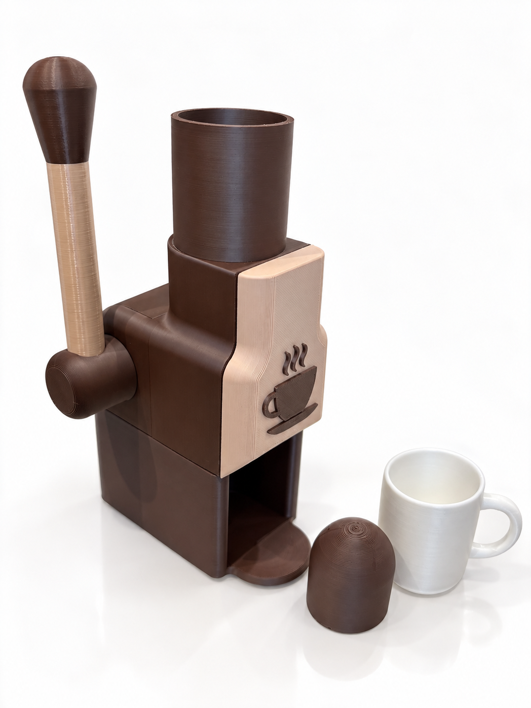 Máquina de Café de Cápsula - Marrom com Tubo Marrom
