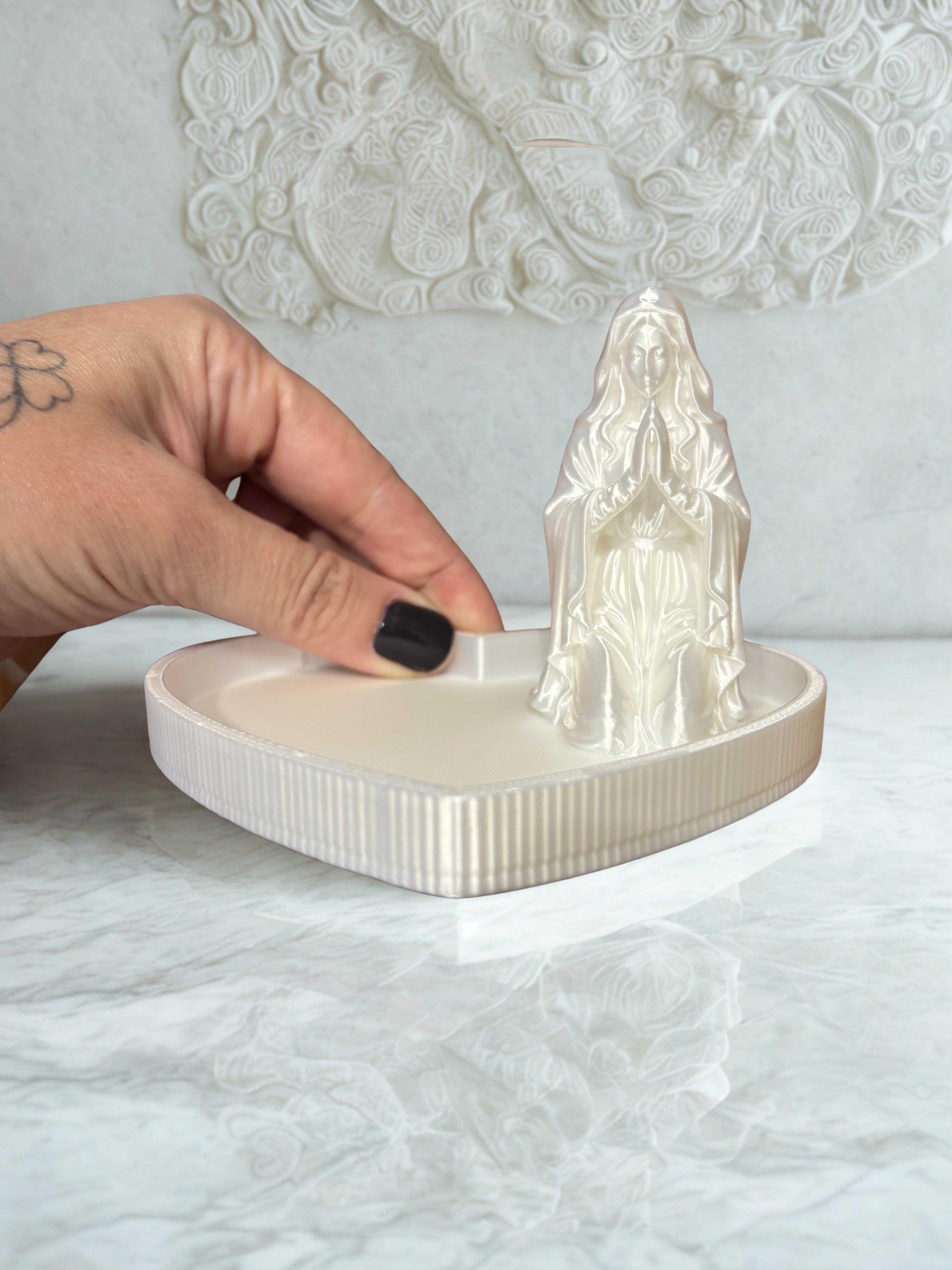Porta-Terço Coração - Branco Off-White