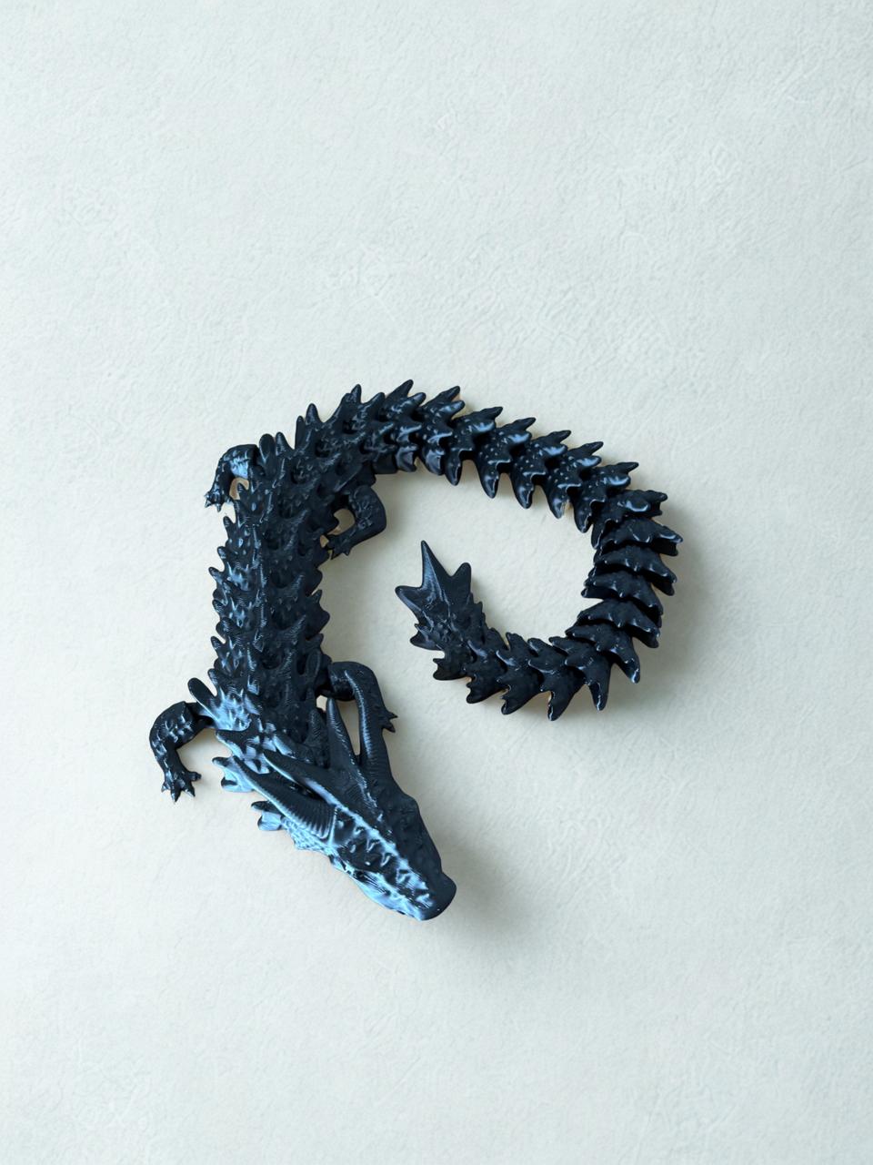 Dragão de Espinhos Articulado Preto - Tamanho G