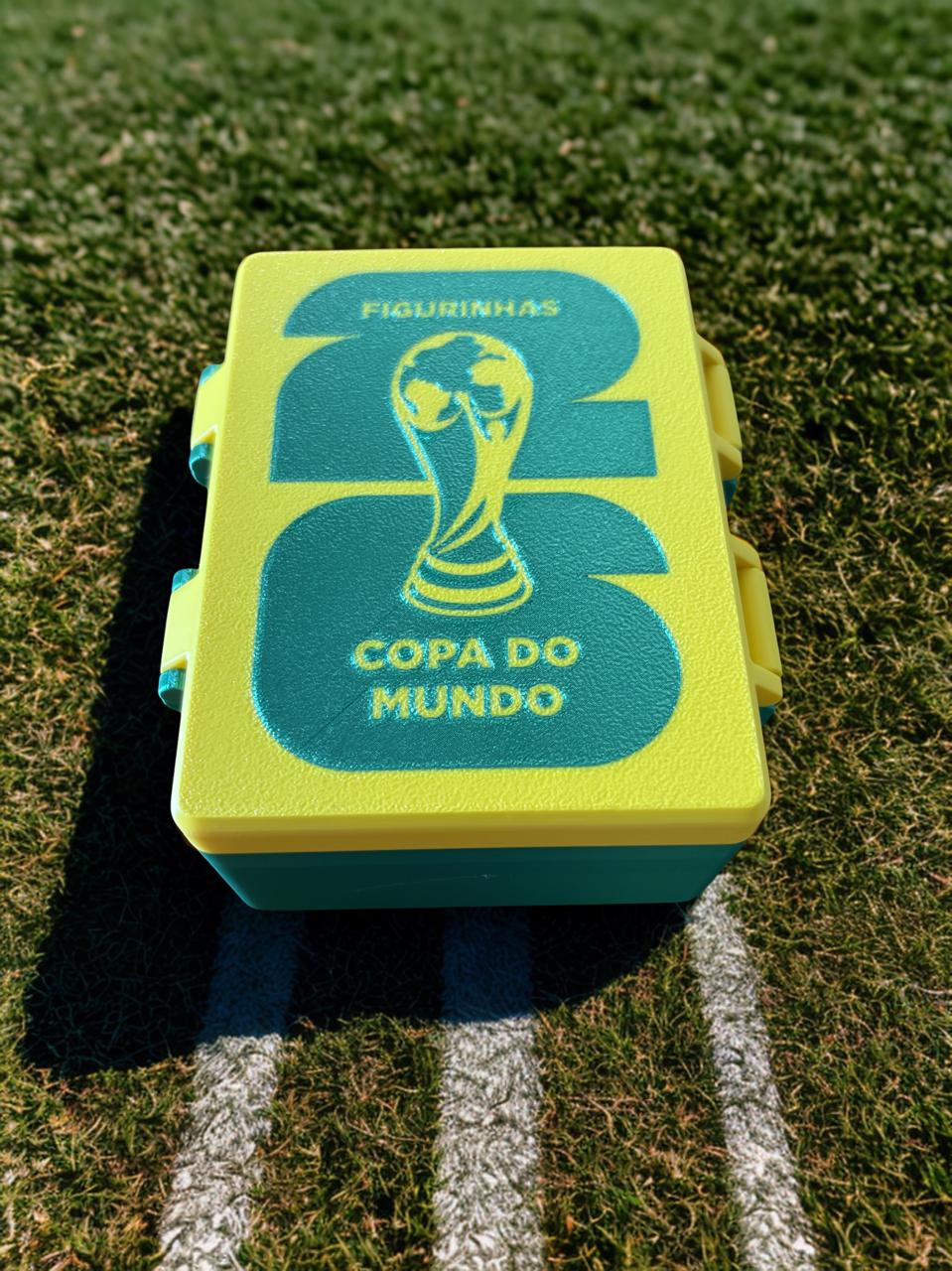 Caixa de figurinhas Amarelo e Verde - Organizador 3D para Colecionadores