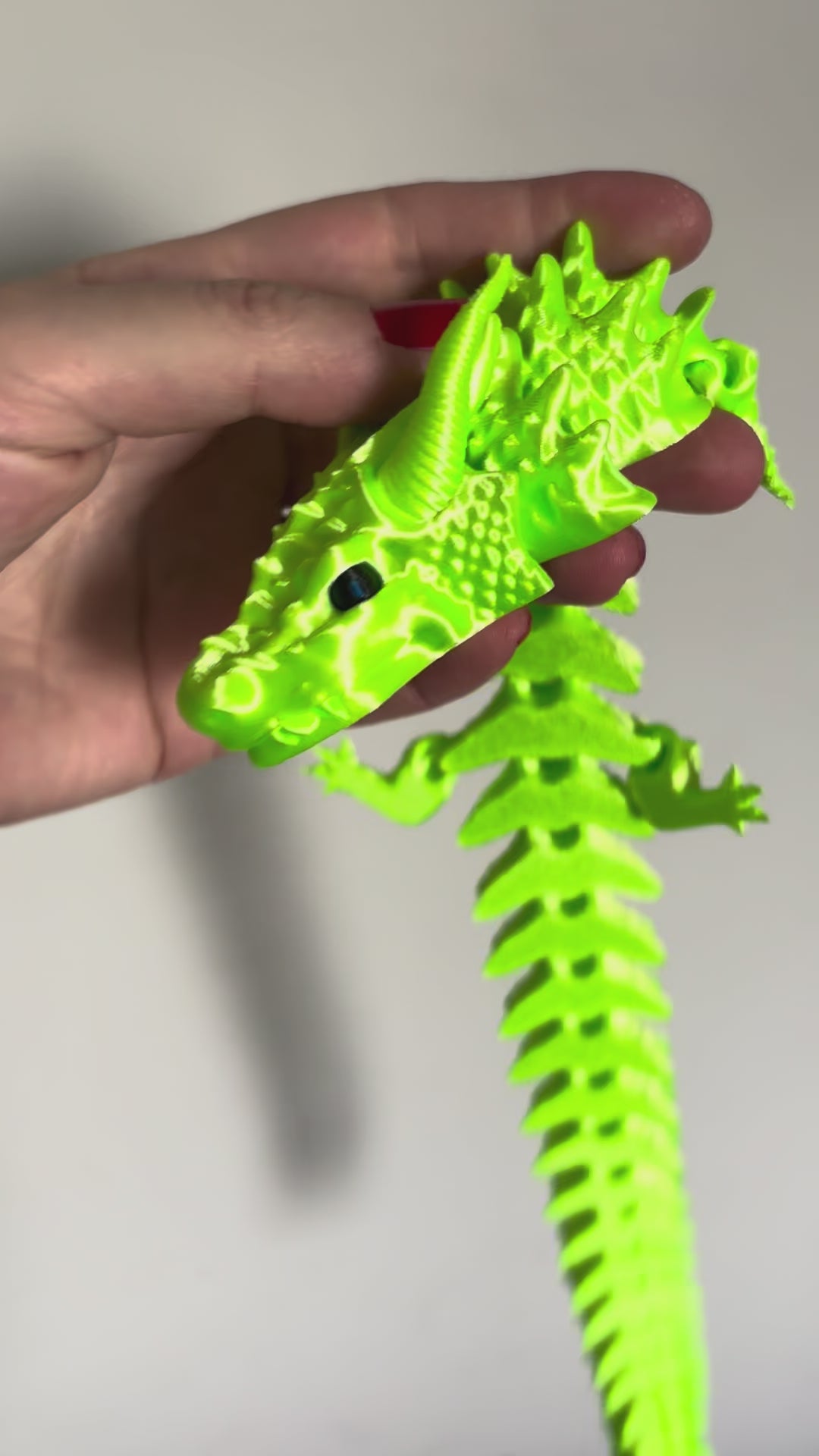 Dragão de Espinhos Articulado - Verde Neon