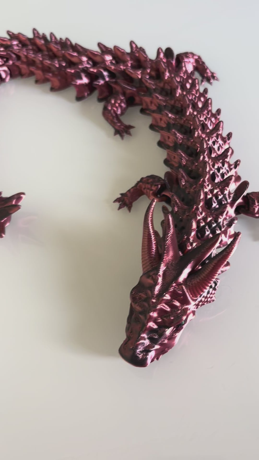 Dragão de Espinhos Articulado Vermelho&Preto - Tamanho G